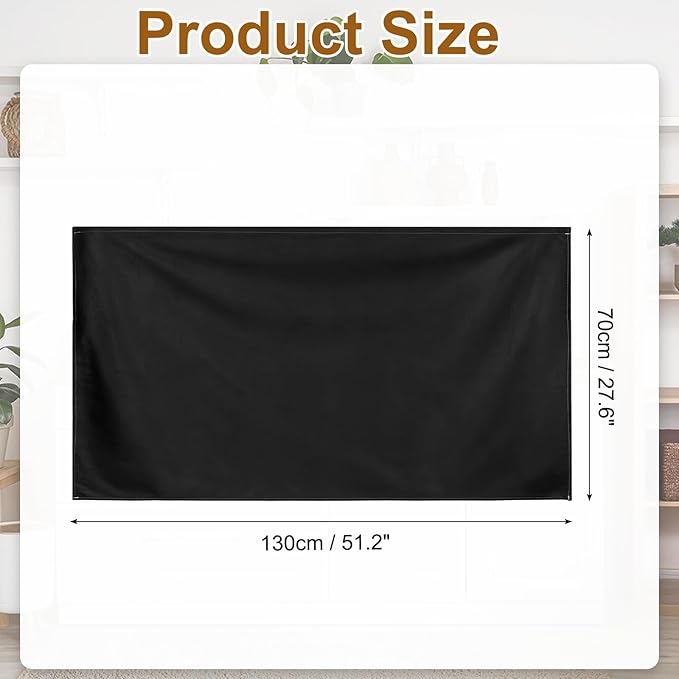 uxcell Cabinet Curtains, Dust Proof Privacy Drape Short Curtain, Hook & Loop Under The Desk Skirt for Kitchen Bathroom Closet Storage Room (51.1" W x 27.6" H, Black)