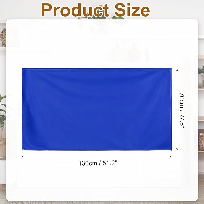 uxcell Cabinet Curtains, Dust Proof Privacy Drape Short Curtain, Hook & Loop Under The Desk Skirt for Kitchen Bathroom Closet Storage Room (51.1" W x 27.6" H, Bright Blue)
