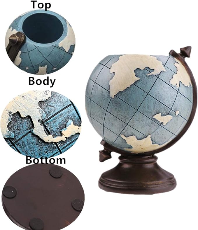 MUAMAX Globe Pen Pencil Holder for Desk Pen Organizer for Desk Desktop Organizer Pencil Cup Pot Desktop Accessories for Home Office School
