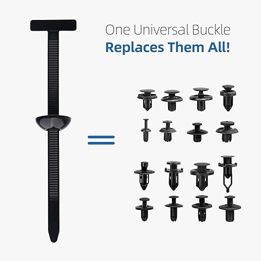 200 Pcs Nylon Universal Cable Tie Buckle for Car - Self-Locking and Easy Install Zipper Clips with Pin & Button Design - UV-Resistant Fixion Tools Zip Tie for Quick and Effortless Car Daily Repair