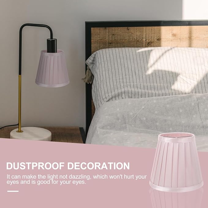 Hemobllo Small Lamp Shade - Clip On Bulb Lampshade Fabric Mini Replacement s for Table s, Floor s, Wall s, 5x5x3 Inch, Pink