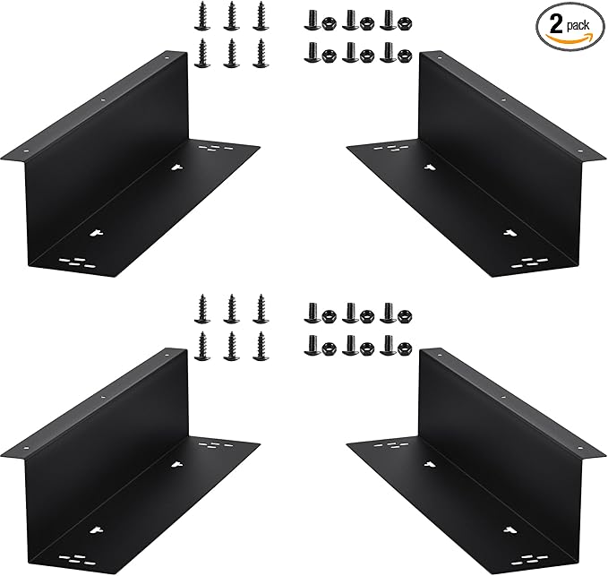 Barydat 2 Set 16" x 4" Cash Drawer Under Counter Mounting Brackets Heavy Duty Steel Metal Black Mounting Bracket for Installation of 16" Cash Registers Drawer Under The Counter