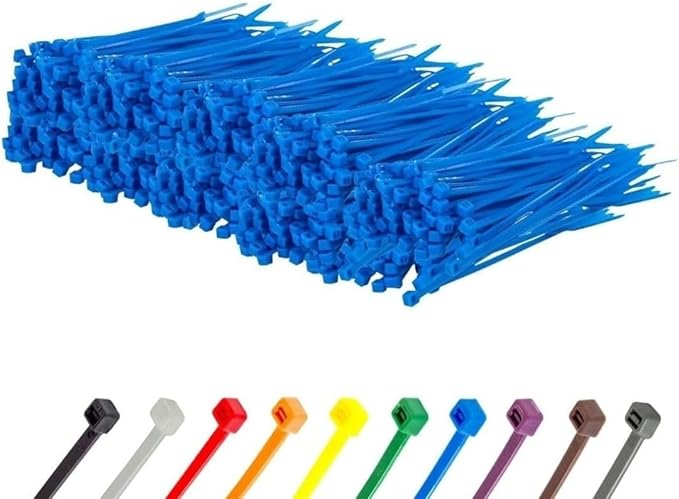 GTSE 4 Inch Blue Zip Ties, 5,000 Bulk Pack, 18lb Strength, UV Resistant Small Nylon Cable Ties, Self-Locking 4" Tie Wraps