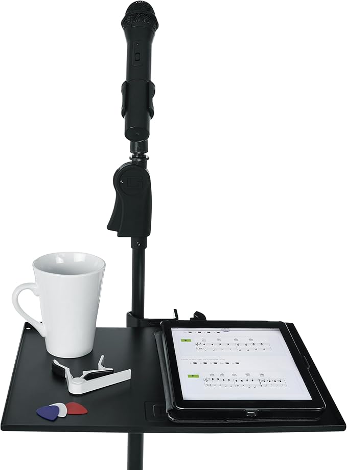 Gator Frameworks Microphone Stand Clamp-On Utility Shelf with 10 Pound Weight Capacity, 15" x 11" (GFW-SHELF1115)