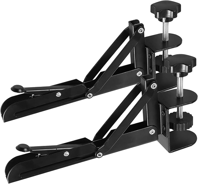 Angoily Folding Desktop Keyboard Tray Support Bracket Adjustable Clamp-on Keyboard Hand Support Portable Desk Extension Board 9.84X4.13X1.77In for Home and Office