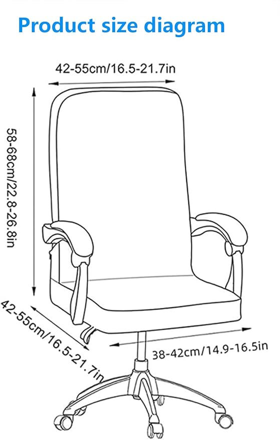 Office Chair Cover – Universal Stretch Office Chair seat Cover, Computer Chair Protector-(Grey)