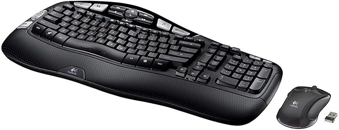 Logitech MK550 Wireless Wave K350 Keyboard and Mouse Combo - Long Battery Life, Ergonomic Wave Design