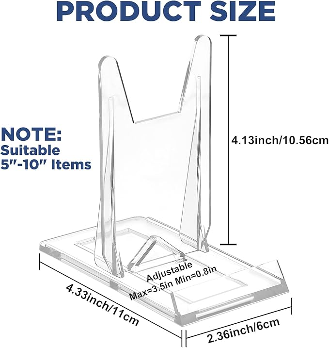 30pcs Adjustable Clear Display Holder Acrylic Book Stand for Display Easel Collector Stand Book Displays Stands for Home Office Wedding Birthday Comic Album CD Magazine Postcard Artworks Party