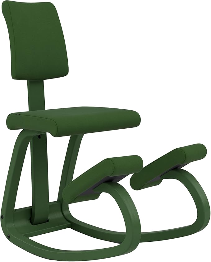 Varier Variable Plus Ergonomic Kneeling Chair with Backrest Monochrome Forest| Active Sitting Posture Support Home Office Desk Chair | 10 Year Guarantee