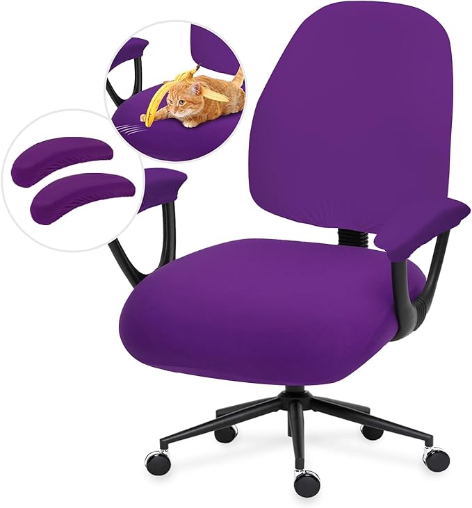 DIVA EN CAMINO DEC Universal fit Stretch Computer Chair Slipcover - Washable Rotating Backrest Coverings & Cushion Protectors & Armrest Covers for Dogs, Cats, Pets