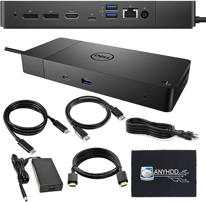 Dell WD19 Docking Station Bundle - Dell Dock with 130W Power Adaper + USB-C Cable (Renewed)
