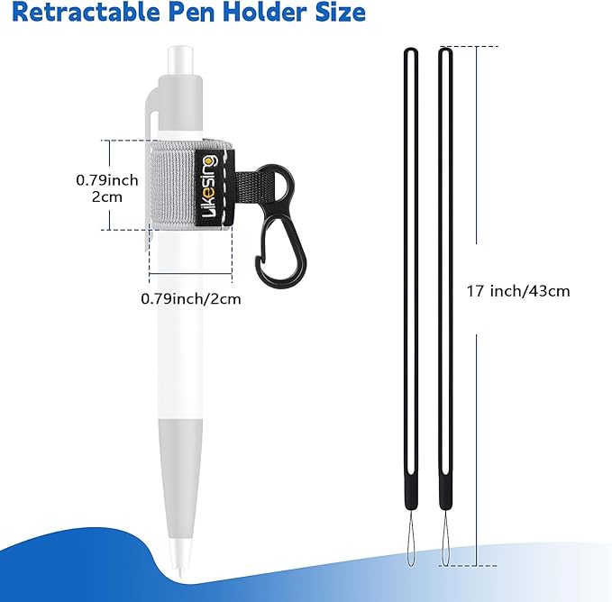 Likesing Pen Holder for Lanyard, Portable Elastic Retractable Pencil Holder with Silicone Lanyard Around Neck, Pen Leash for Nurses, Teachers, Waitres, Carpenters, Construction Workers(Dark-colored)