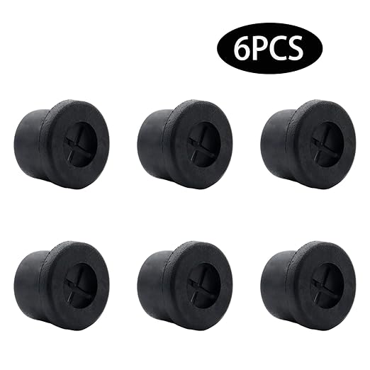 6 Pcs 12mm / 1/2 Inch Black Cable Cord Grommets, Rubber Desk Grommets for Table Computer Desk Wire Organizer TV Console and Other Furnitures Cover