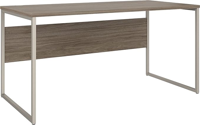 Bush Business Furniture Hybrid 60W x 30D Computer Table Desk with Metal Legs in Modern Hickory