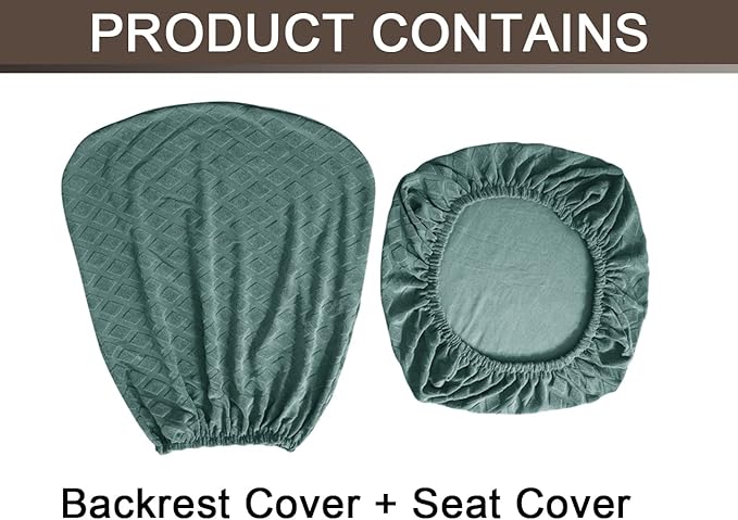 Office Chair Cover Universal Rotating Chair Slipcovers Stretch Removable Protector Computer Chair Seat Cover (Green, Chair Seat Cover + Backrest Cover)