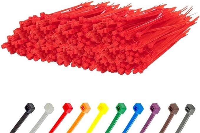 GTSE 4 Inch Red Zip Ties, 10,000 Bulk Pack, 18lb Strength, UV Resistant Small Nylon Cable Ties, Self-Locking 4" Tie Wraps