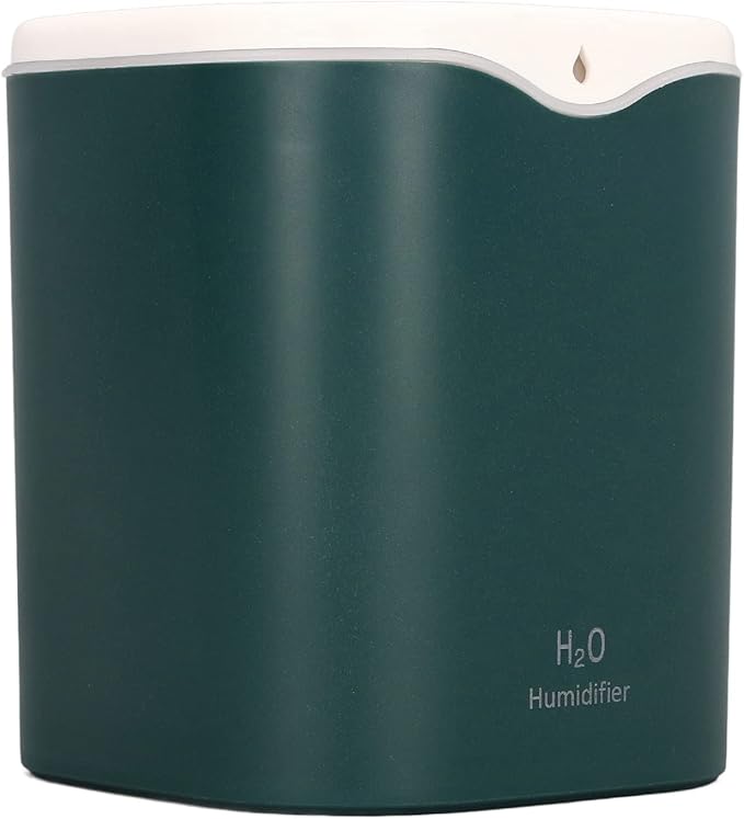 Bedroom Humidifier, 2L Water 12 To 20h USB Port 2 Mode Desk Humidifier Dual Sprayer for Dorm(Green)