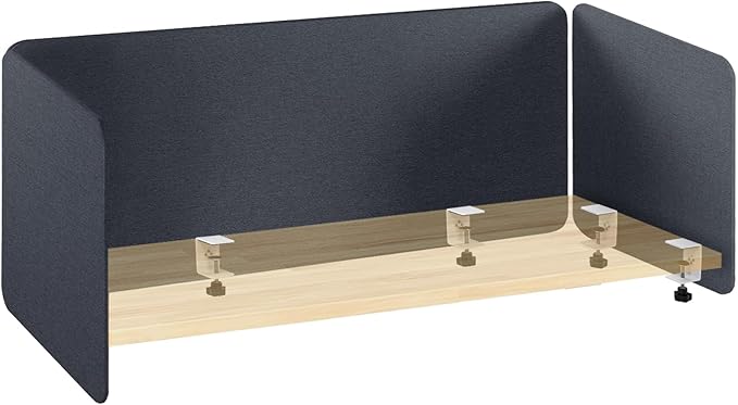 Desk Divider, Clamp On Felt Desk Privacy Panels, Acoustic Sound Absorbing Desk Partition for Office Desk, Reduce Distractions, Dark Gray, 3 Pack, 24 x 24 in and 24 x 48 in