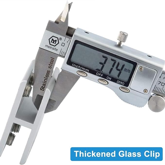INCREWAY Glass Clamp, 12 Pack Adjustable Double Side Aluminum Alloy Glass Shelf Support Bracket, Glass Clip Clamp Holder for 10-12mm Thickness, 180 Degrees