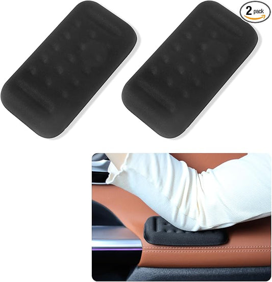2PCS Car Arm Rest Elbow Pads,Comfortable Car Arm Rest Cushion with Memory Foam Pad for Arm Support,Universal Car Door Armrest Pad Car Interior Accessories (Black)