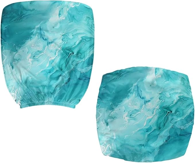 Blue Marble Print Office Chair Covers for Women Stretchable Office Chair Seat Cover 2 Piece Washable Gaming Chair Cover Universal Fit Wheelchairs,Computer Chairs,Gaming Chairs