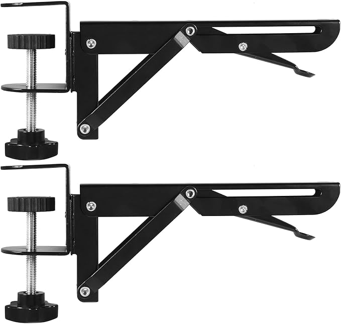 Angoily Folding Desktop Keyboard Tray Support Bracket Adjustable Clamp-on Keyboard Hand Support Portable Desk Extension Board 9.84X4.13X1.77In for Home and Office