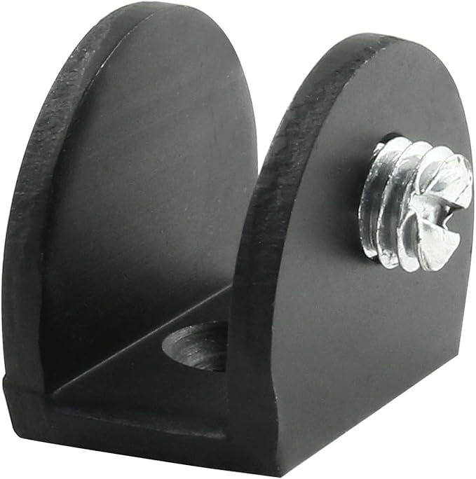 Bivethoi Glass Shelf Bracket Adjustable Shower Brackets, Heavy Duty Rectangle Clamp Holder Glass Shelves, Wall Mount Clamps Clip Support Panel Hardware Replacement Part, Black(Pack of 16)