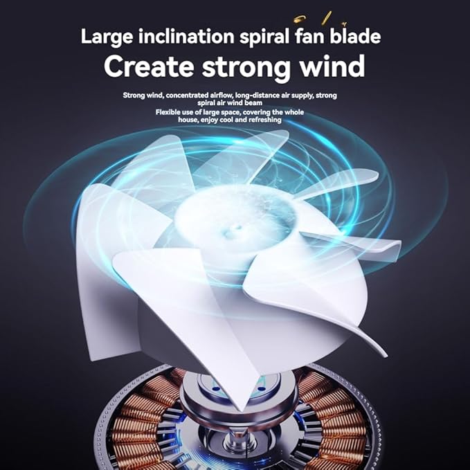 Desk Fan, USB Rechargeable Quiet Desktop Fan with 5400mAh Battery & LED Display, Adjustable Speed Control, 90° Tilt Head Hangable Table Fan for Office, Bedroom, Dorm, Kitchen (Deep Sky Grey)