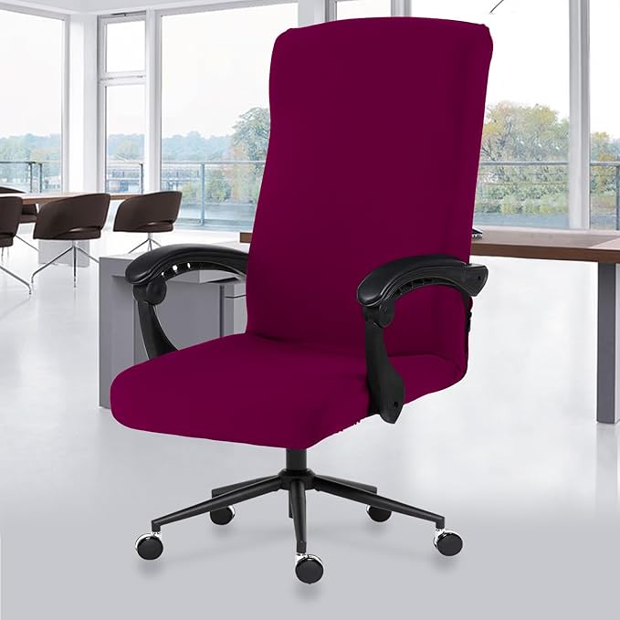 DIVA EN CAMINO DEC Stretch Office Chair Cover with Zipper, Soft Slipcover for Desk, Boss, or High Back Chair