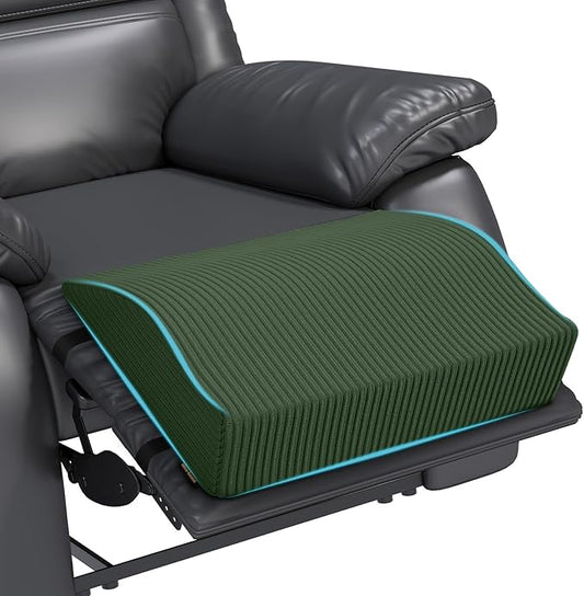 idee-home Recliner Leg Rest Cushion, Recliner Footrest Extender Pillow with Removable Corduroy Cover, Multi Purpose Ergonomic Foot Pillow Back & Lumbar Support Cushion for Bed Sofa Couch, Green
