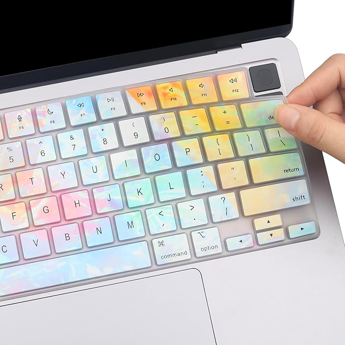 2 Pack Colorful Keyboard Cover for 2026-2023 MacBook Air 13"15" M5 M4 M3 M2, 2026-2021 MacBook Pro 14" 16" M5 M4 M3 M2 M1 Pro/Max,Keyboard Skin for 14.2" 16.2" MacBook Pro /13.6" 15.3"MacBook Air, US