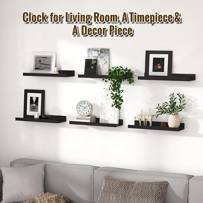Lamisola Small Alarm Clocks for Bedrooms, 4 Inch Analog Battery Desk Clock, Retro Clock for Bedroom Decoration, Slient, Large Display for Seniors, Loud Alarm Clock for Heavy Sleepers, Champagne Gold
