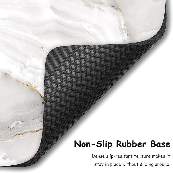 Dapesuom Small Mouse Pad, 6 x 8 Inch Thick Rubber Premium-Textured Non-Slip Portable & Washable Mini Mouse Mat for Women Men Wireless Laptops Keyboard Tray Gaming Computer Office Travel, White Marble