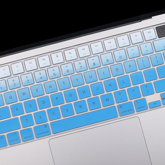 2 Pack Keyboard Cover for 2026-2021 MacBook Pro 14" 16" M5 M4 M3 M2 M1 Pro/Max, 2026-2023 MacBook Air 13" 15" M5 M4 M3 M2, Keyboard Skin for 14.2" 16.2" MacBook Pro /13.6" 15.3" US-Ombreblue