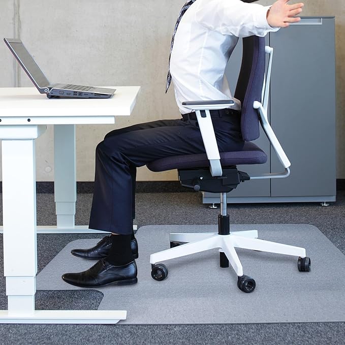 AiBOB Chair Mat for Low Pile Carpet Floors, Flat Without Curling, 60 X 46 in, Office Carpeted Floor Mats for Computer Chairs Desk