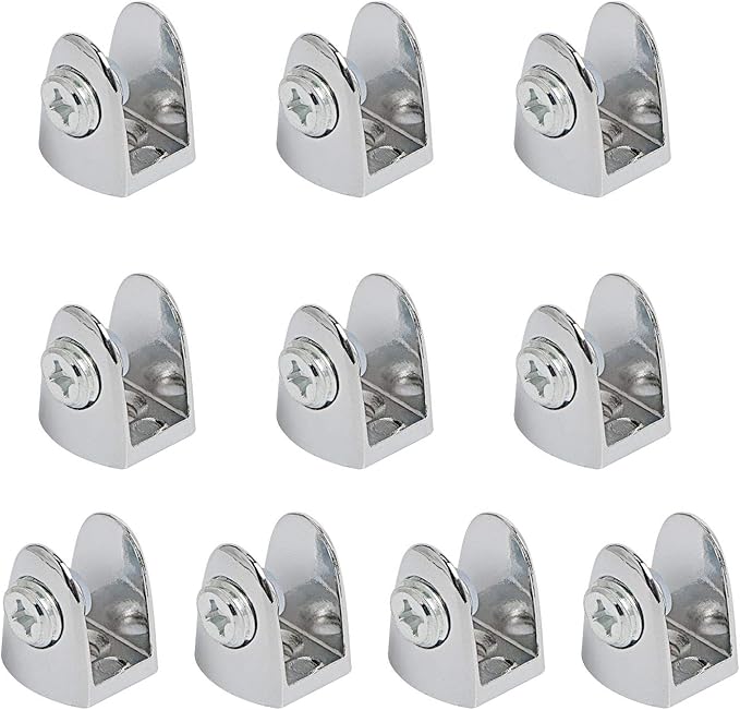 Aopin Glass Shelf Bracket Glass Clamp Bracket Glass Shelf Holders Support Glass Clamp Bracket Shelf Clip Clamp, Suitable for 8-10 mm / 0.3-0.39 inch Thick Glass Screen Clip Holder 10 PCS (Silver)