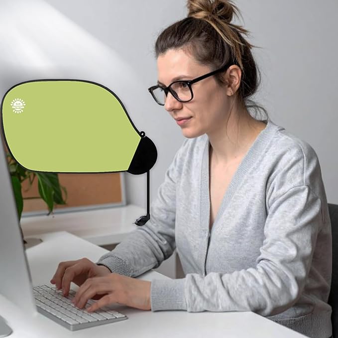 Cubicle Privacy Screen & Adjustable Desk Canopy, Office Partition Shade to Block Overhead Light & Reduce Monitor Glare, Portable Light Shield for Computer Monitors and Laptops (green)