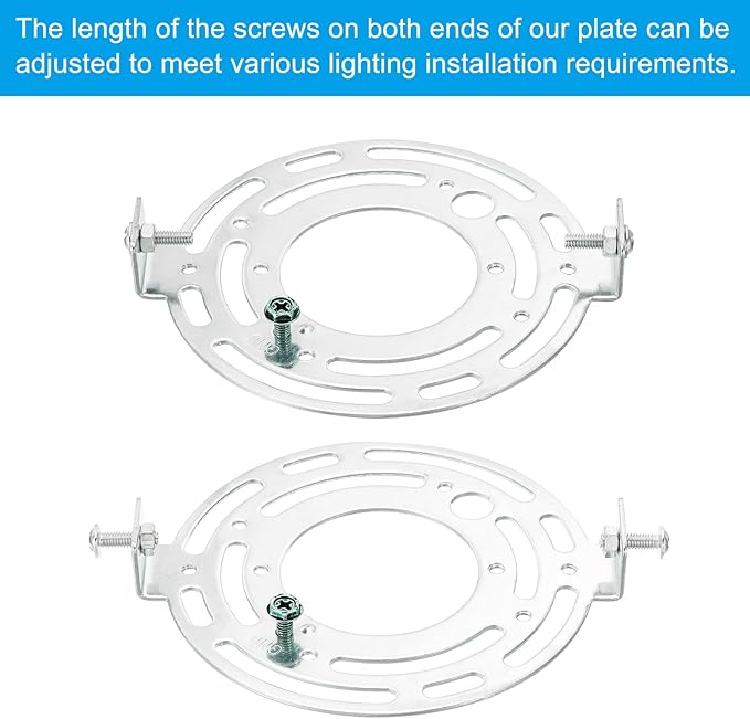 PATIKIL 115mm (4.53") Universal Light Fixture Mounting Bracket Kit, 2set Light Crossbar Round Ceiling Plate for Wall Light, Close to Ceiling Light, Chandelier