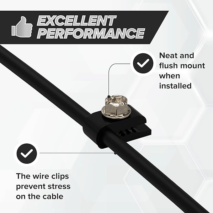 THE CIMPLE CO - Mini Wire Cable Clips, Electrical Wire Cable Clip, 1/10 in (3 mm) Screw Clip and Fastener, Black (10 Pieces per Bag)