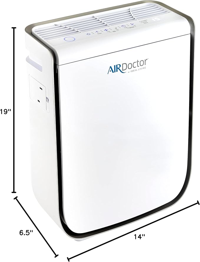 AIRDOCTOR AD2000 Air Purifier for Small & Medium Rooms and Small Bedrooms. 3 Stage Filtration with Pre-Filter, UltraHEPA, Carbon/VOC (AirDoctor 2000)