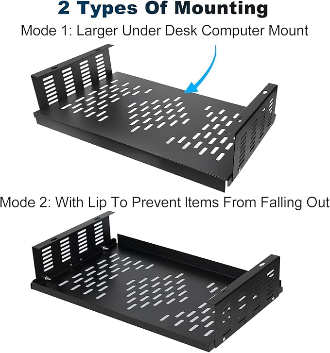 Adjustable Under Desk Mount for Small Form Factor SFF Computers and PCs, Product Using Space 17.3" x H 6" x D 12", Compatiblet with PlayStation 4(6 inch High)
