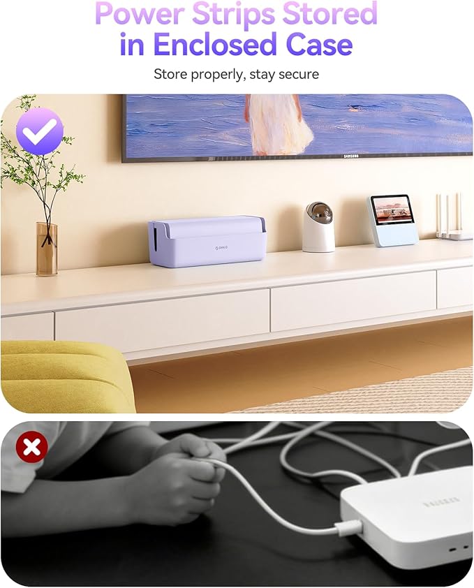 ORICO Cable Management Box, Cord Hider Box to Conceal Power Strips on Desk or Floor, Keeping Cords Tidy and Protected from Damage, Stylish Cable Organizers for Home, Office, School - PB03