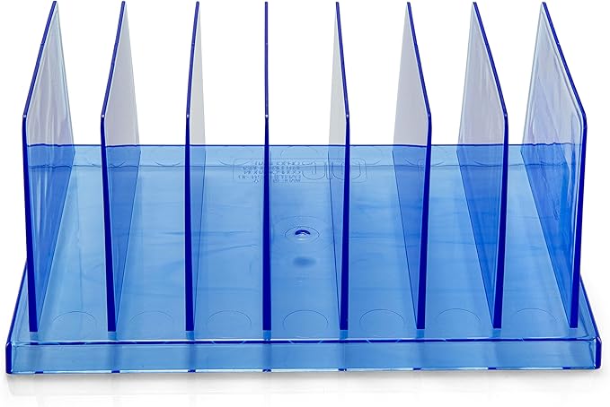 Officemate Blue Glacier Standard Sorter, 7 Compartments, Transparent Blue (23214) (Pack of 4)