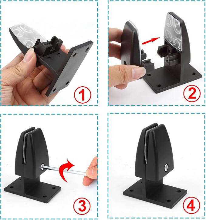 8 Pcs Sneeze Guard Support Clamp, Adjustable Office Desk Divider Clip, Black, Aluminum
