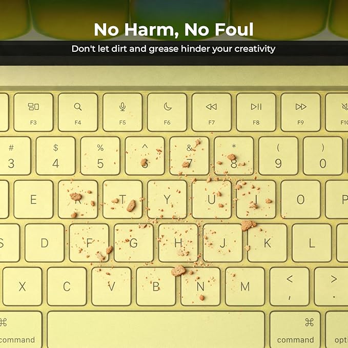 EooCoo Premium Keyboard Cover Skin Protector, Laptop Accessories Compatible with 2026 2025 2024 2023 2022 2021 M5-M1 Pro/Max MacBook Pro 14/16, M5-M2 MacBook Air 13/15, 2026 Mac Neo 13, Citrus Clear