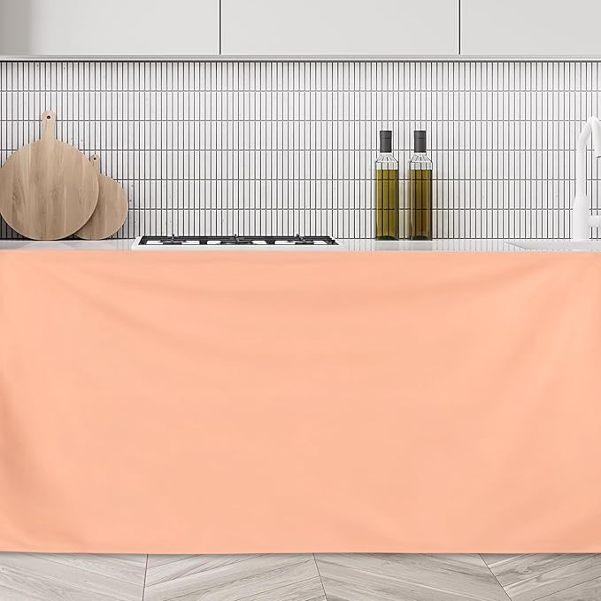 uxcell Cabinet Curtains, Dust Proof Privacy Drape Short Curtain, Hook & Loop Under The Desk Skirt for Kitchen Bathroom Closet Storage Room (35.4" W x 27.6" H, Orange Red)