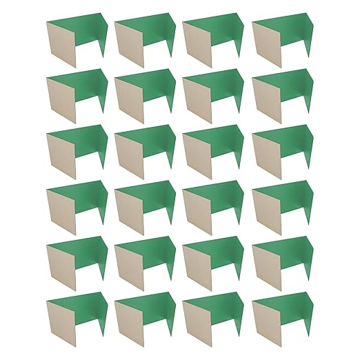 Flipside Products 18”x 48” Green Study Carrel, Privacy Boards, Student Privacy and Focus Booth for The Classroom, Desk Divider Cubby for Tests, Made in USA - 24 Pack