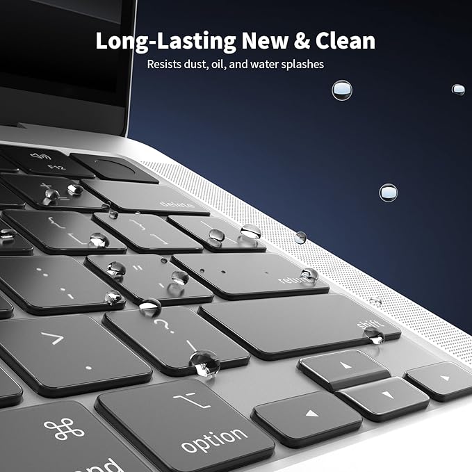 Soonjet Ultra Thin Keyboard Cover for 2025-2021 M5/M4/M3/M2/M1 Pro/Max MacBook Pro 14/16, M5-M2 MacBook Air 13/15, MacBook Neo, Premium TPU Keyboard Protector - Clear