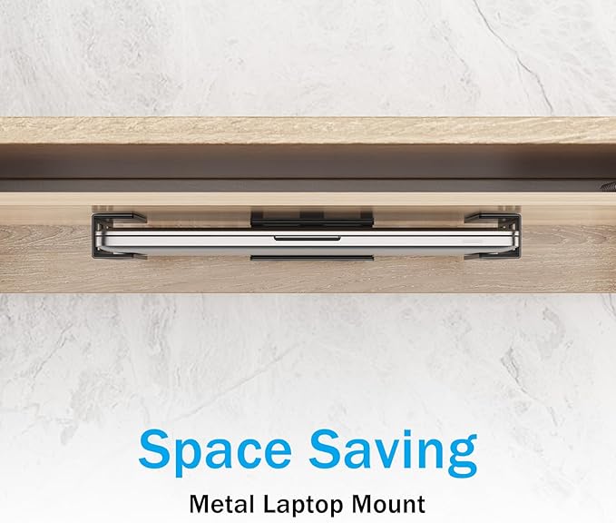 3 PCS Under Desk Laptop Mount with Anti-Scratch Silicone Pad Under Desk Holder Mount Shelf for Laptop Keyboard Storage（1 Pack）