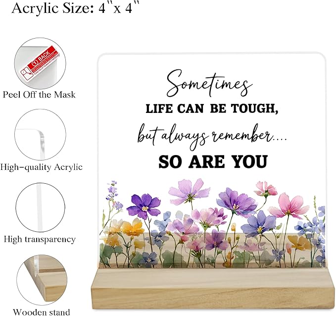 Inspirational Quotes Desk Decor Sign, Always Remember So Are You Acrylic Plaque